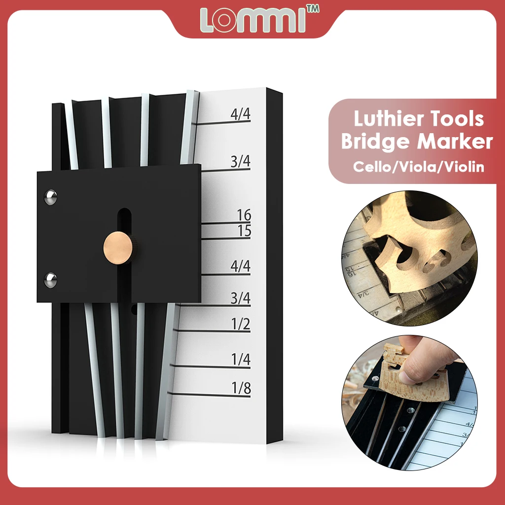 LOMMI Bridge Tools String Distance Locator Luthier Tool For 4/4-1/8 Violin Or 15''16'' Viola Or 4/4-3/4 Cello Bridge Maker