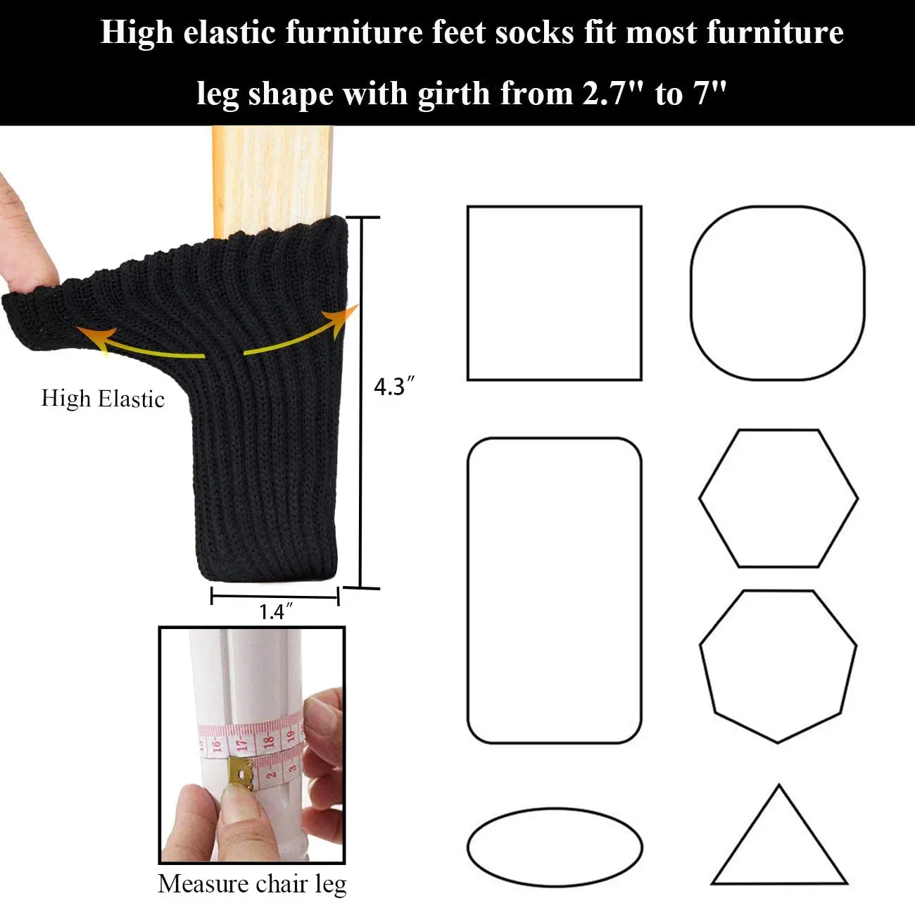 Новинка набор из 24 штук анти Шум мебельная ножка носки высокого эластичного