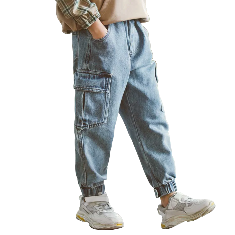 Джинсы карго для мальчиков на липучке демисезонные|Джинсы| |