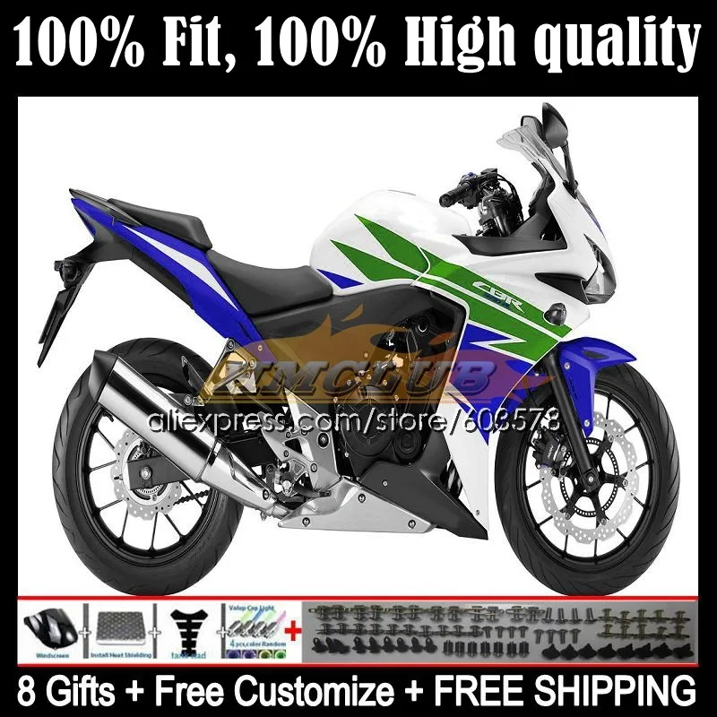 

Injection For HONDA CBR500 CBR 500 R 500R RR 500CC 11 12 13 14 15 91CL.22 CBR500R 2011 2012 2013 2014 2015 Fairing white green