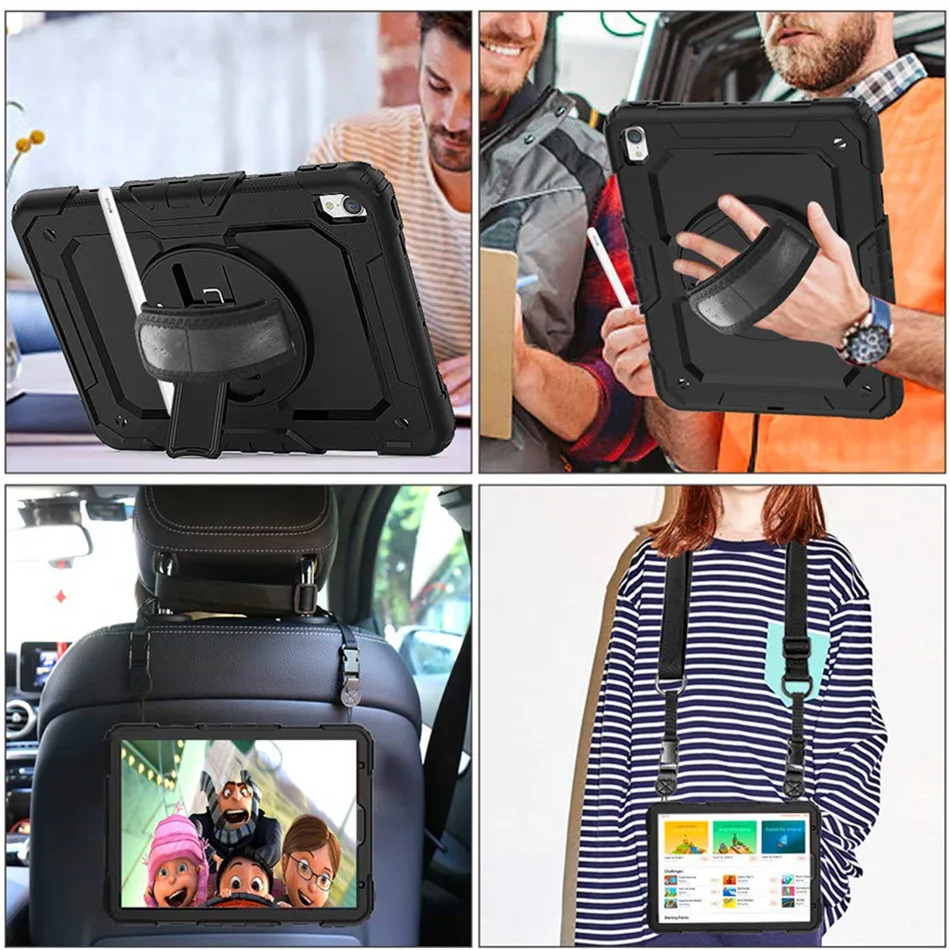 Для iPad Pro 11 чехол 360 Вращающийся ремешок+ пенал для iPad Pro 11 дюймов A80 полный корпус Гибридный Броня Чехол+ пленка