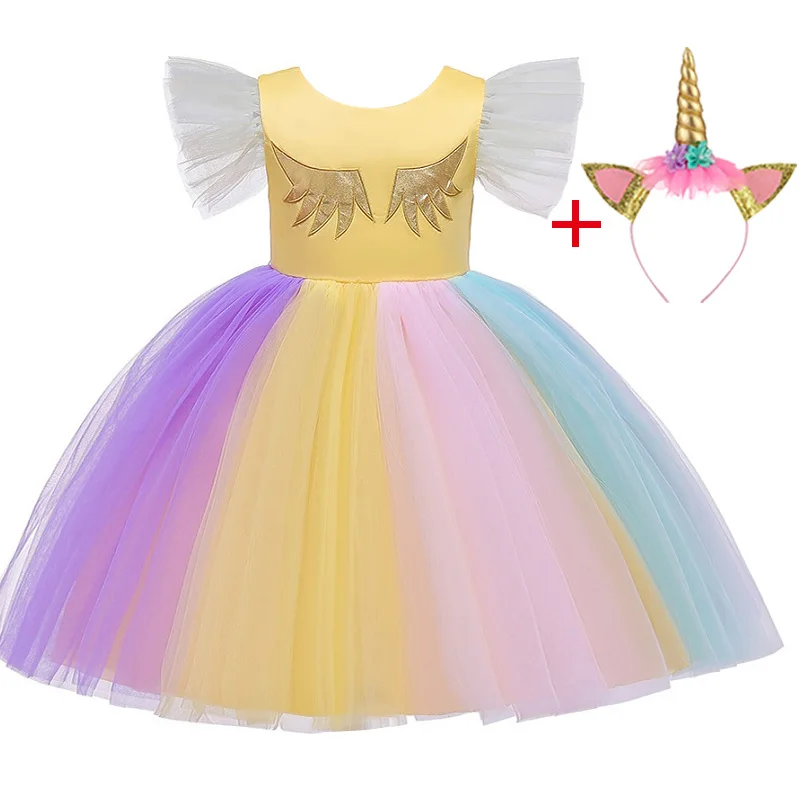 Рождественский Единорог платье для маленьких девочек Платья Для Элегантное