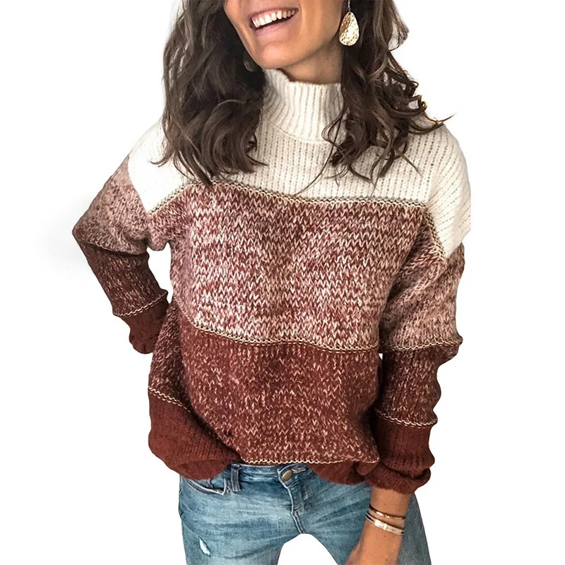 Autumn Winter Mixed Color Sweaters 
