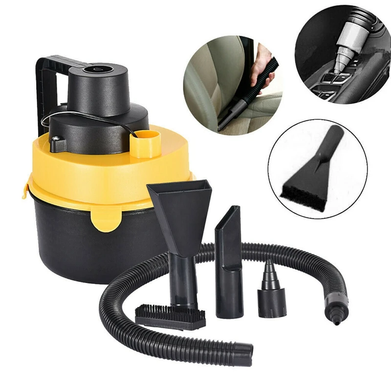 

Portable Vacuum Cleaner For Car, Powerful Handheld Car Wet Dry Canister Vacuum Inflator Turbo DC 12V