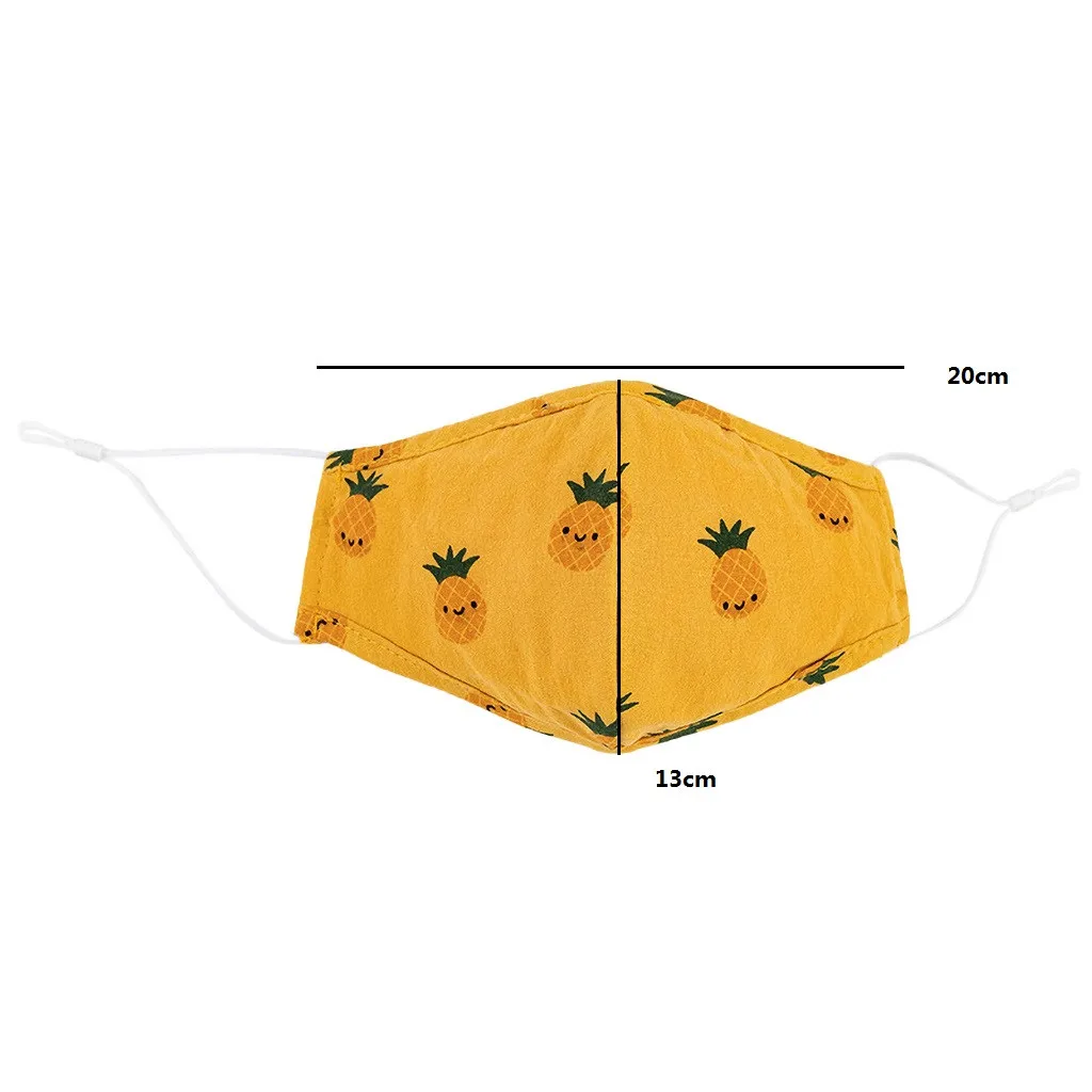

Outdoor Cycling Face Mask Pineapple Print Sport Anti PM2.5 Mouth Cover Facemask With 4pc Filter Adjustable Dustproof Mascarillas