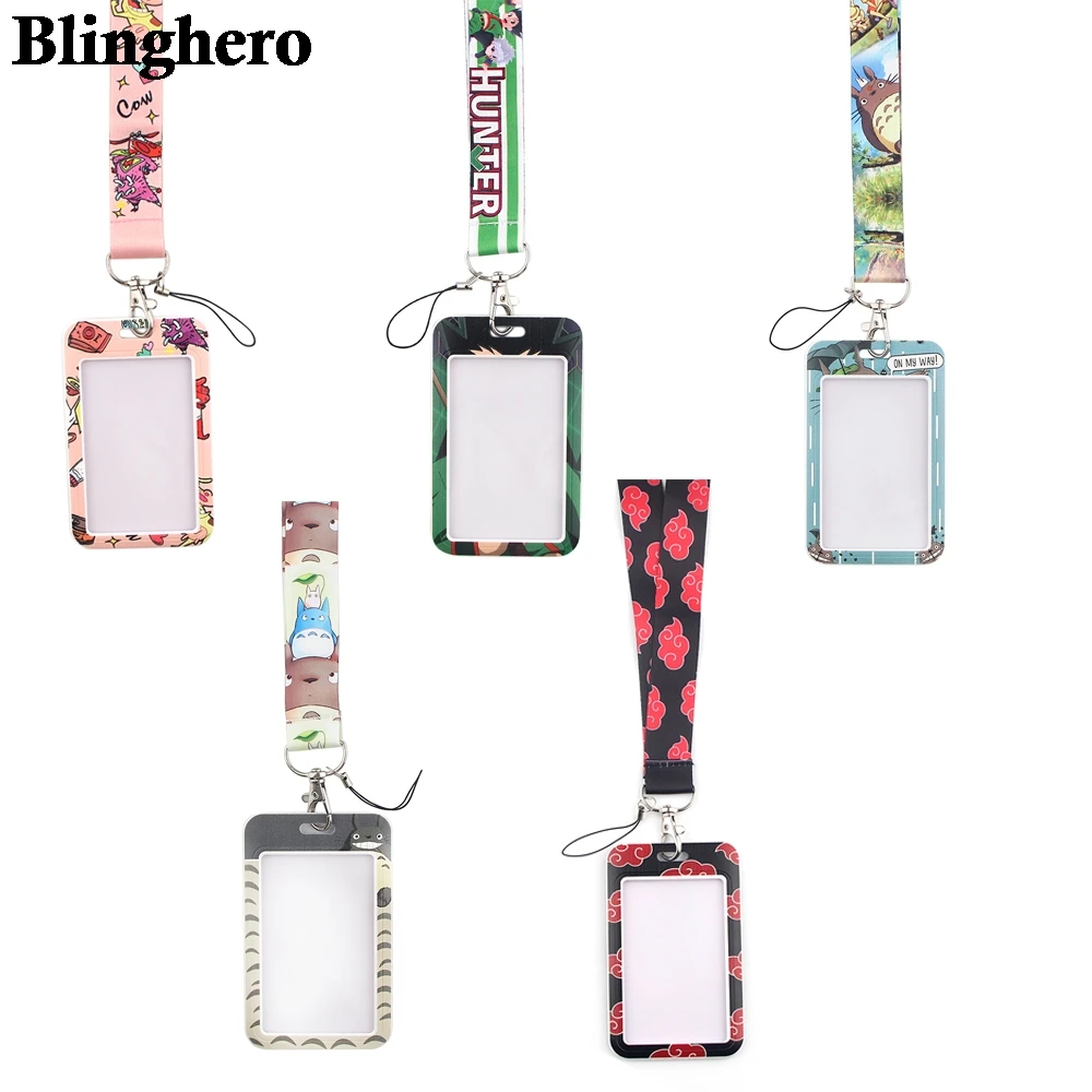cb0177 new anime printed lanyard badge id card holder neck strap cell phone neck straps office school supplies accessory gift free global shipping