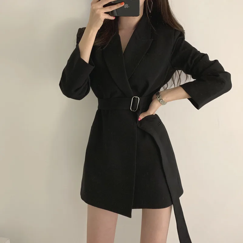 Женский офисный костюм весна-Зима 2020 модная Свободная куртка с длинными рукавами