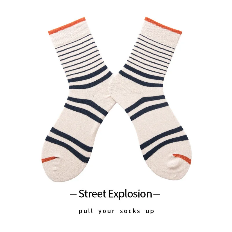 Twobarstripe SP& CITY персональные Модные полосатые хлопковые мужские счастливые носки зимние толстые Повседневные носки для пары носки для скейтбординга оригинальные - Цвет: Twobarstripe