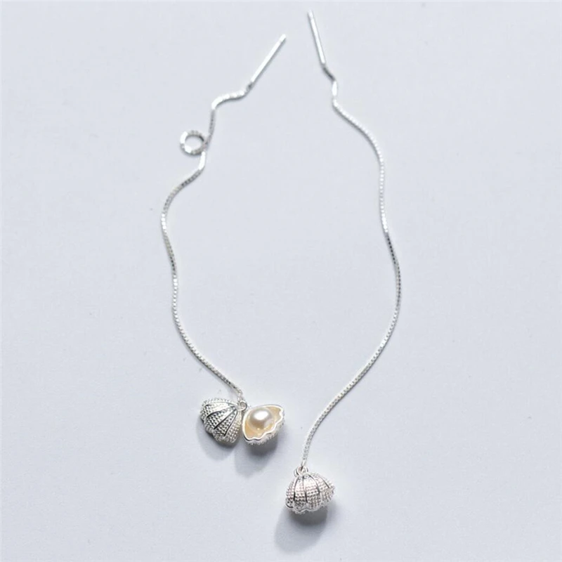 Женские Висячие серьги SEA624 с жемчугом и длинной кисточкой из стерлингового