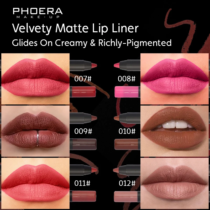 

13 Colors High quality Cosmetic Lipstick Pen Waterproof Lady Charming Lip Liner Soft Pencil Long Lasting Pigments Lip Makeup