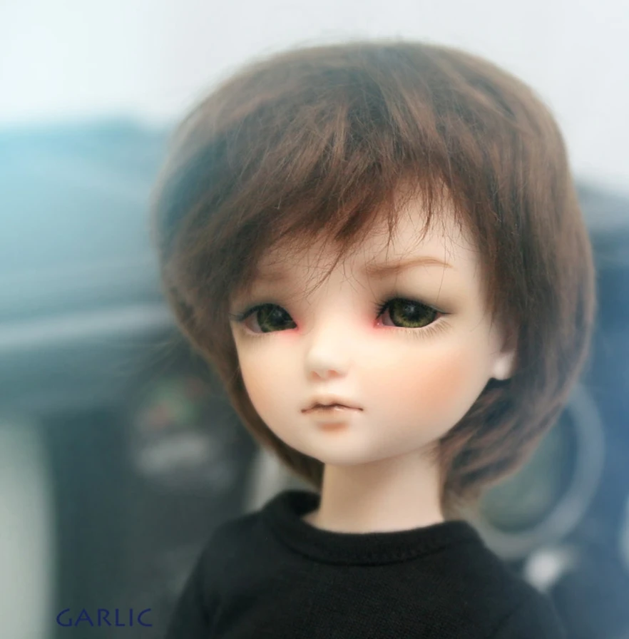 Полный комплект 1/6 BJD шарнирная кукла чеснок милый мальчик черный костюм классная