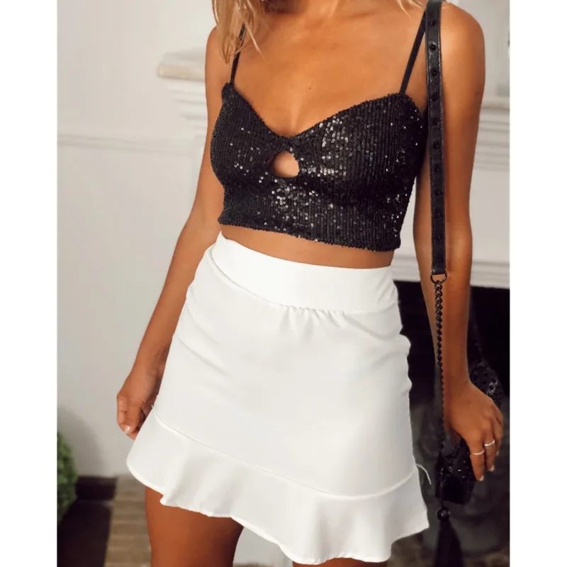 Летняя мода новинка женский сексуальный Повседневный Топ без рукавов на