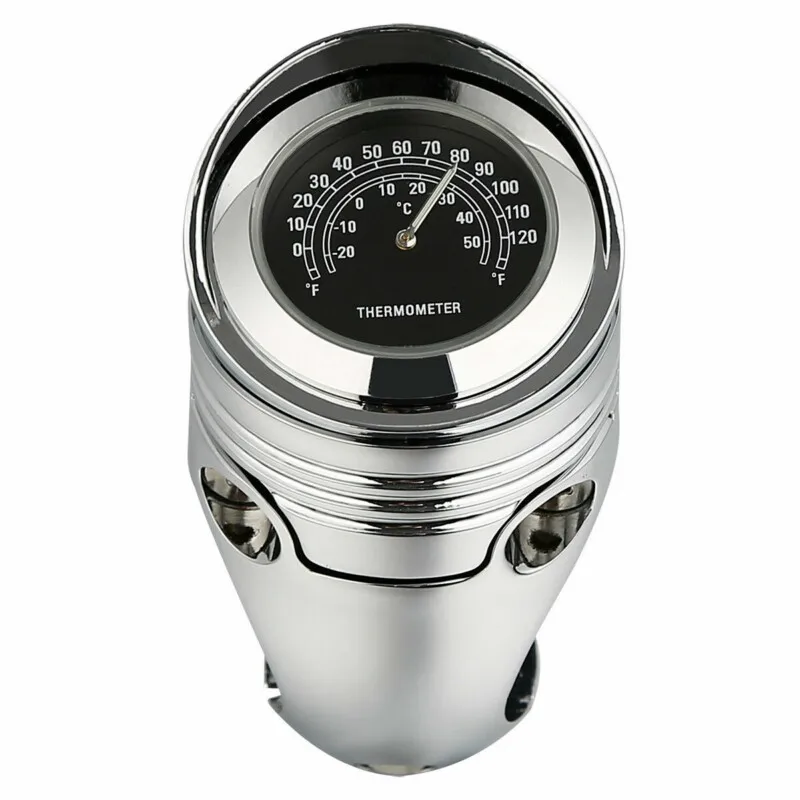 

Universal 1 1/4" 1.25" Motorcycle Handlebar Thermometer Temperature Gauge Dial Watch For Harely Cruiser Custom Chopper Chrome