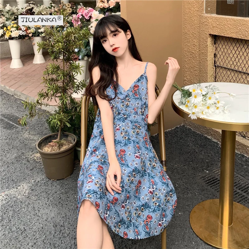 

Женское платье на бретельках, повседневный летний сарафан с коротким рукавом в Корейском стиле, модель Y2k большого размера, 2021