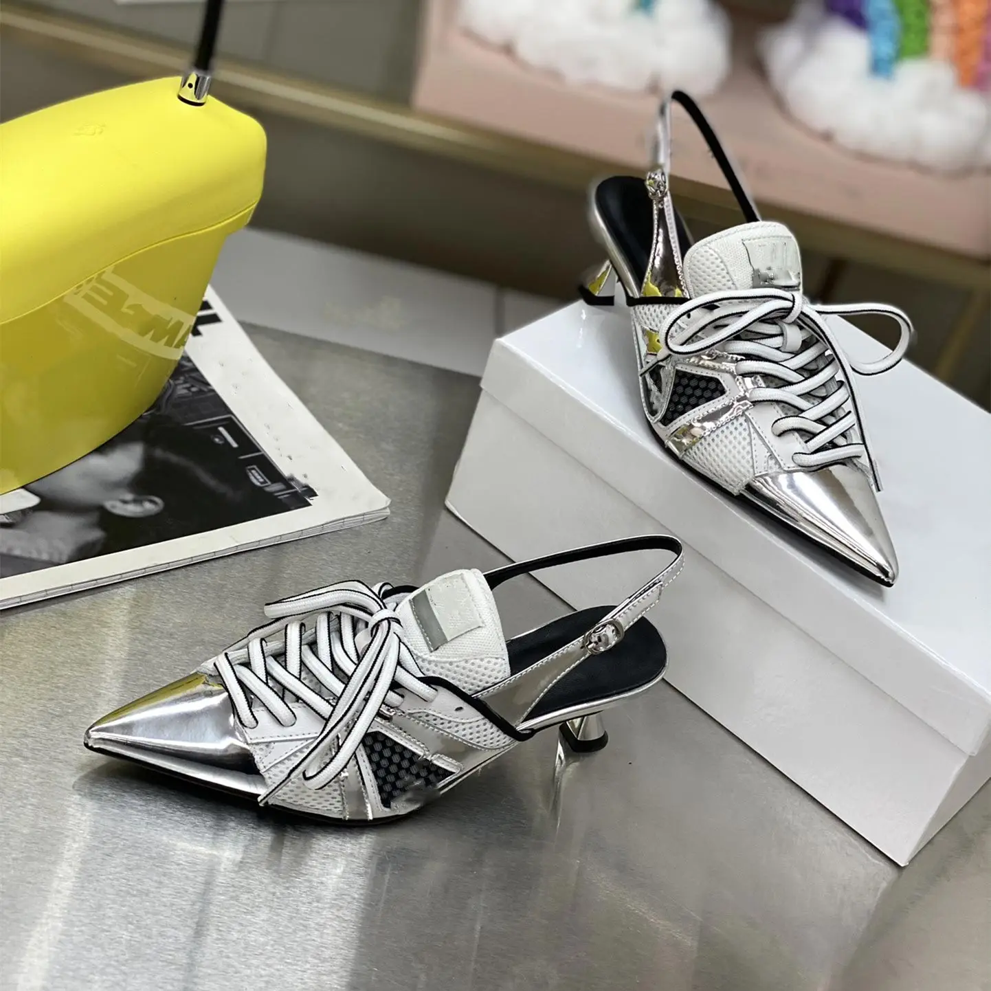 

Prowow 2021 Explosion Sport High Heel Retro Sandals Luxury Brand Desigenr Ladies Pointed-toe Fashion Outdoor Casual Sandals