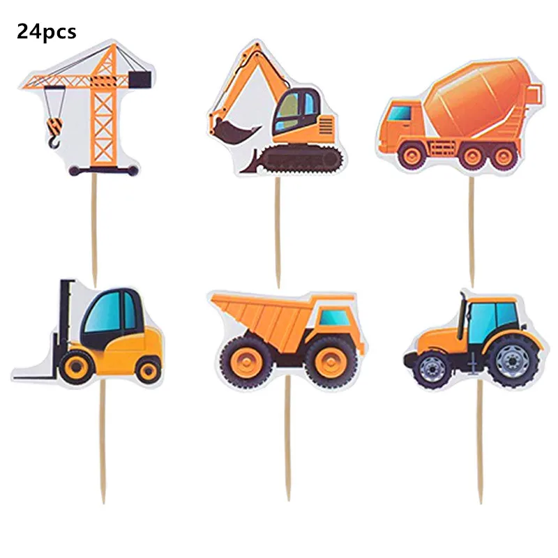 

Строительный трактор тема экскаватор воздушные шары грузовик автомобиль баннеры тарелка Baby Shower Дети Мальчики с днем рождения товары