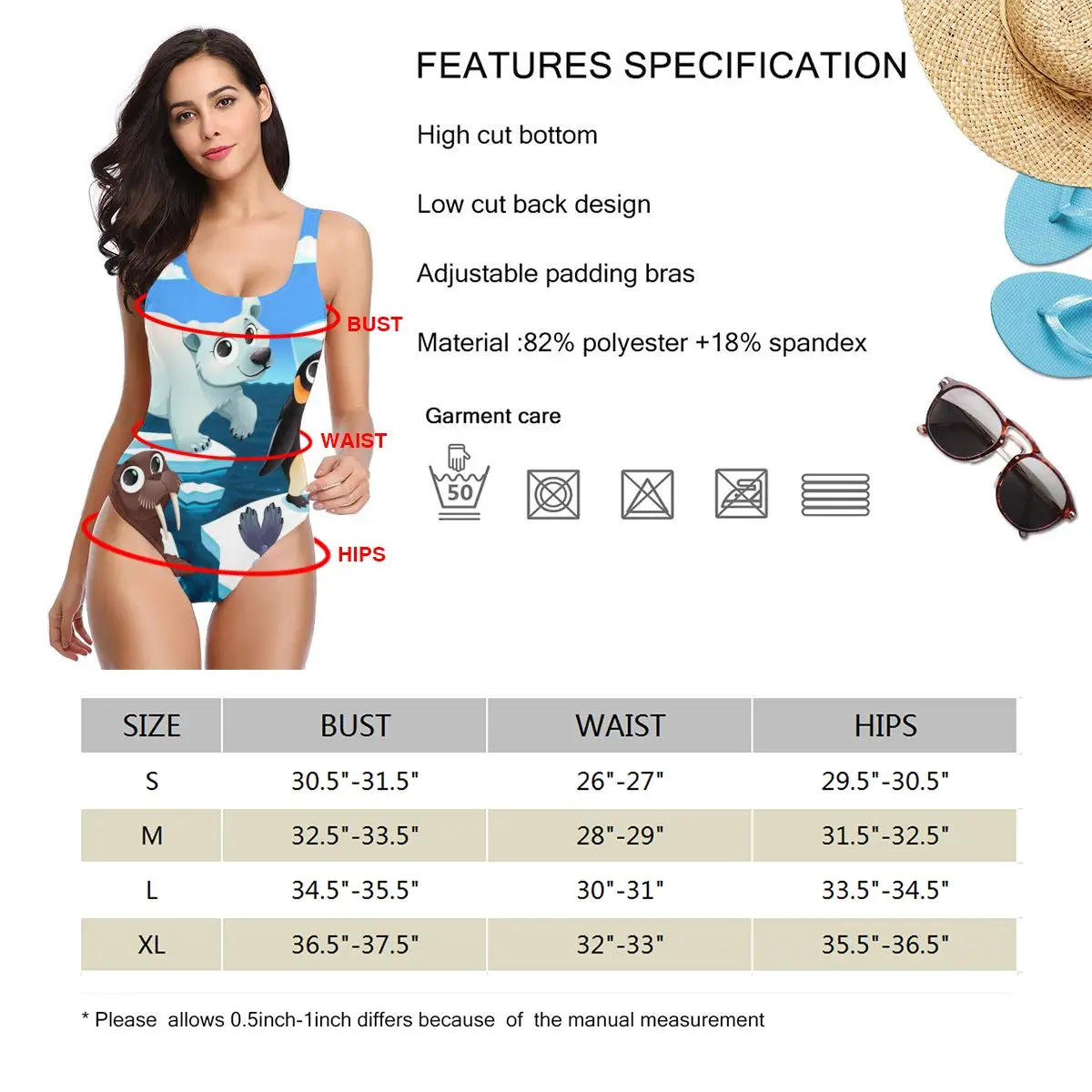 

Sexy Bikinis Bikini 2020 Hot Sale Swimsuit Female SwimwearCartoon Polar Animals On The Ice Women Biquini