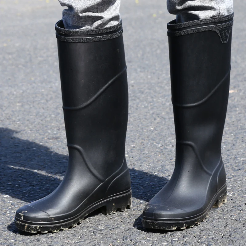 Мужские непромокаемые сапоги Нескользящие резиновые из пвх на низком каблуке