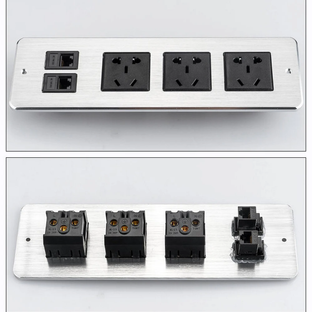 Настольная Встраиваемая розетка 2 сетевой интерфейс источник питания с пятью