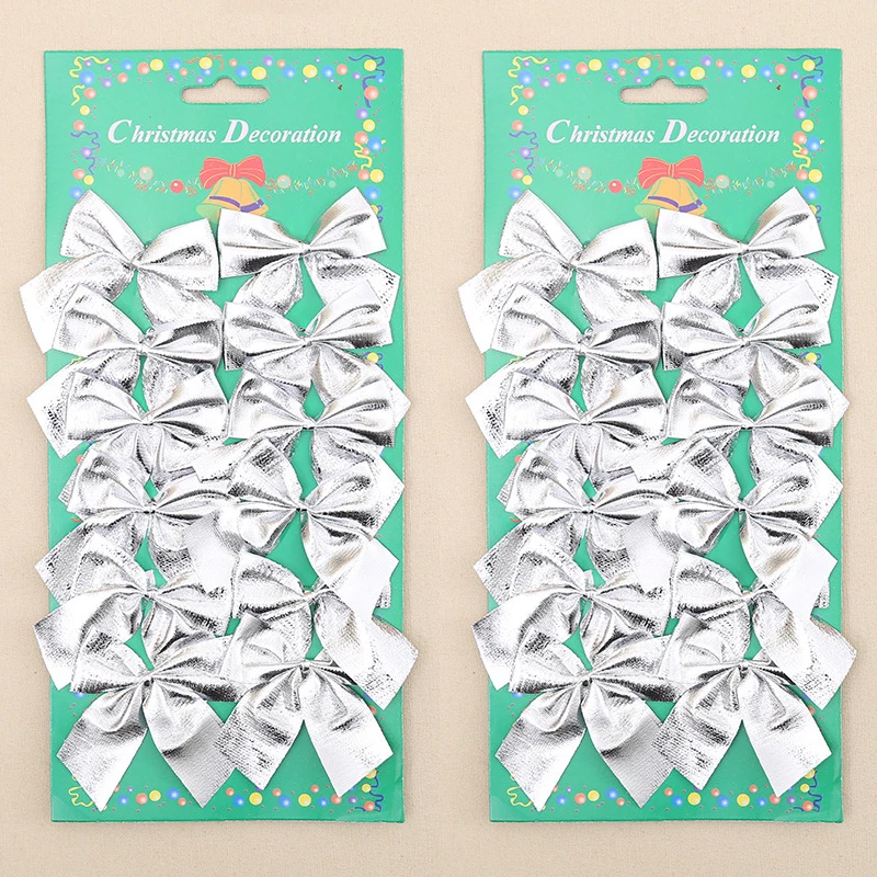 Рождественские вечерние украшения для дома дерево венки трости банты 24 шт 3D
