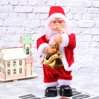dancing singing santa claus christmas doll battery operated musical moving figure holiday decoration saxophone