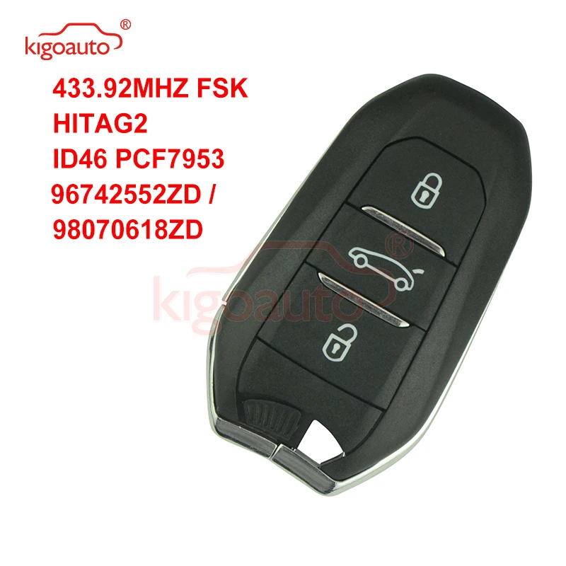 Kigoauto Aftermarket совершенно новый смарт ключ 3 кнопки 434 МГц ID46 чип для Citroen C3 C4|Ключ от