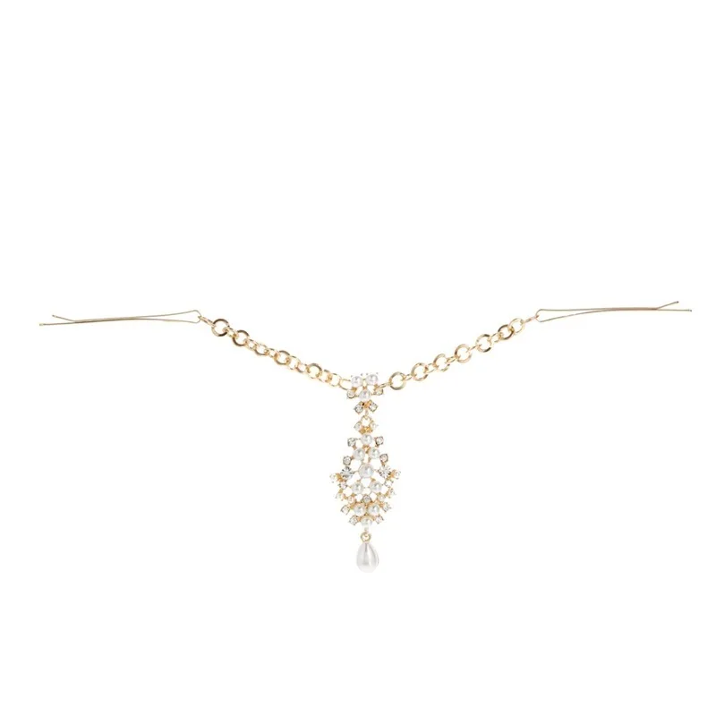 Стразы Свадебная цепочка для волос с жемчугом головной убор со стразами