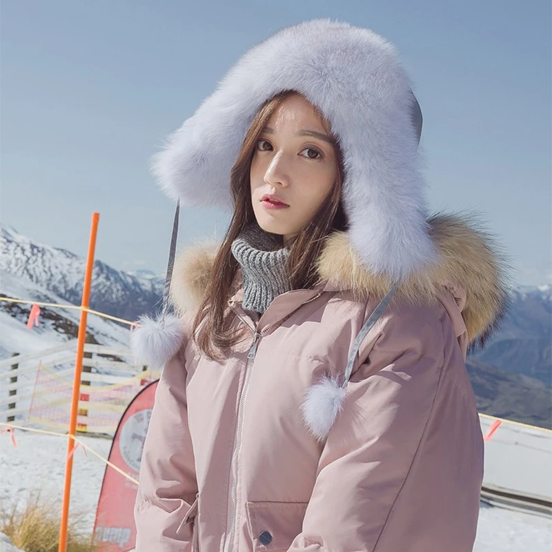 CAMOLAND/женская зимняя теплая шапка бомбер из искусственного меха русская ушанка