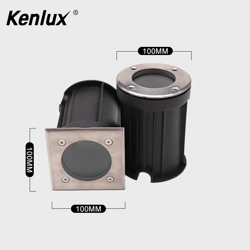 Квадратная круглая потайная лампа Kenlux GU10 наружная COB светодиодсветодиодный