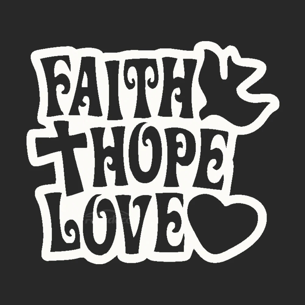 Виниловые наклейки на автомобиль с надписью Faith Hope With Love окно дверь настенная