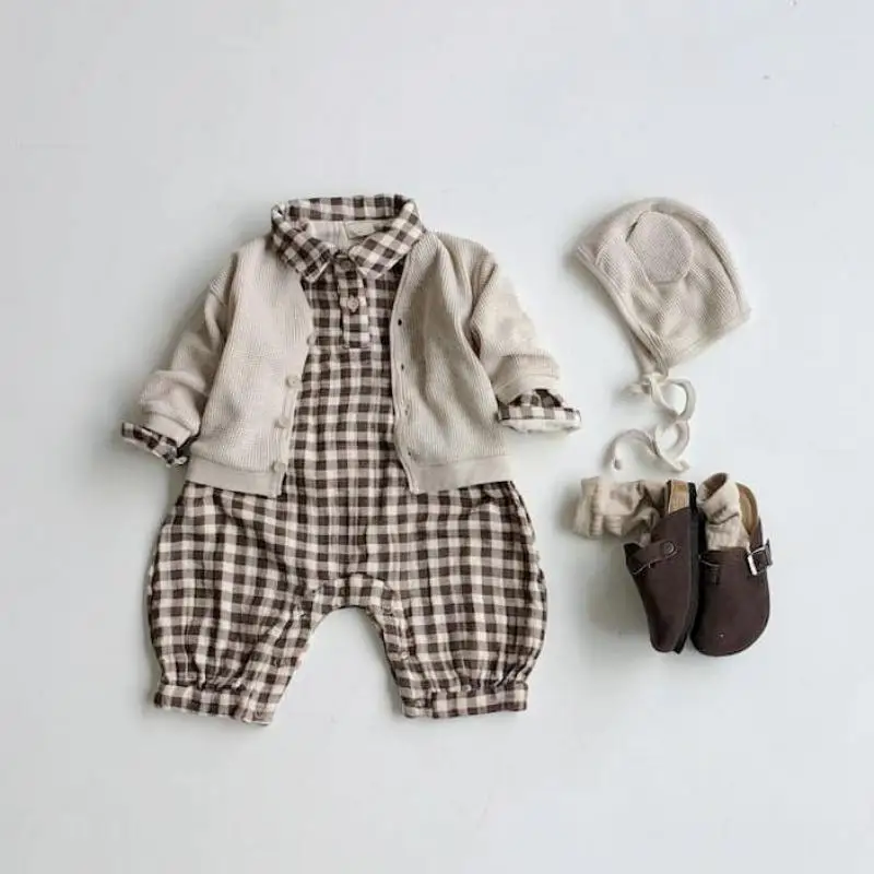 

Autumn New Baby Boy Plaid Romper Infant Long Sleeve Jumpsuit Cotton Baby Fashion Clothing Toddler Girl Onesie Clothes