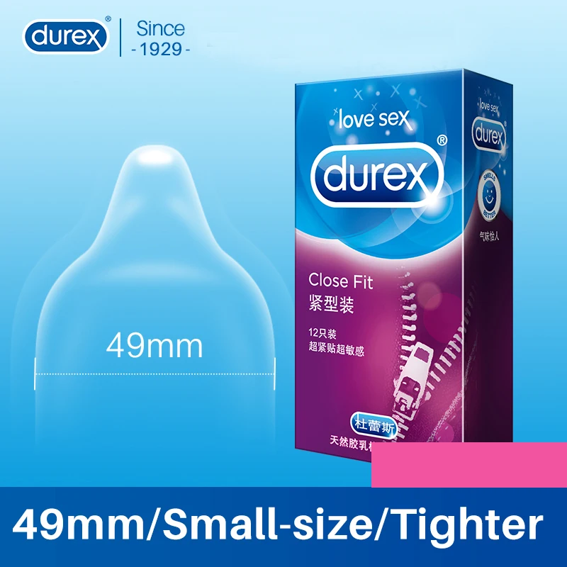 

Презервативы Durex из интимные товары для взрослых натурального латекса, плотно прилегающие, ультратонкие, со смазкой, 49 мм