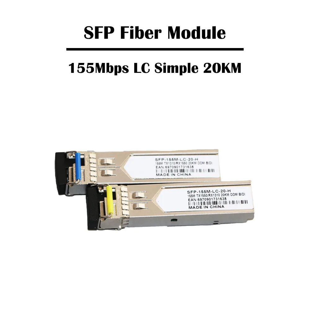 LC Simplex SFP оптоволоконный модуль 155 Мбит/с 20 км/40 км DDM BIDI 1310/1550 SM одиночный режим FTTH