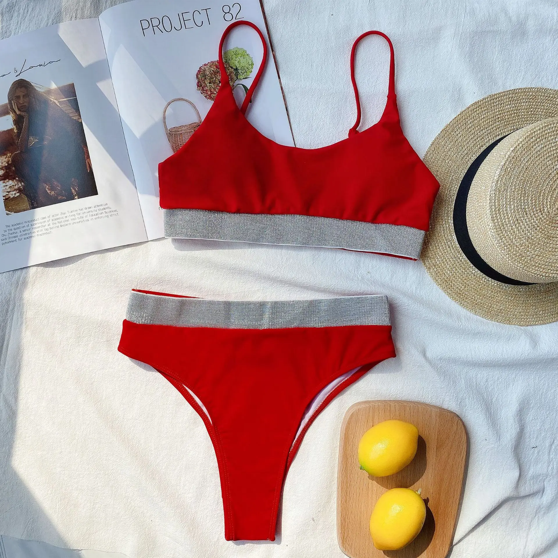 

Push Up Sexy Bikini Set Swimwear Women Swimsuit Sport Shinny High Waist Bikini 2020 Thong Beach Wear Print Bandeau Bathing Suit