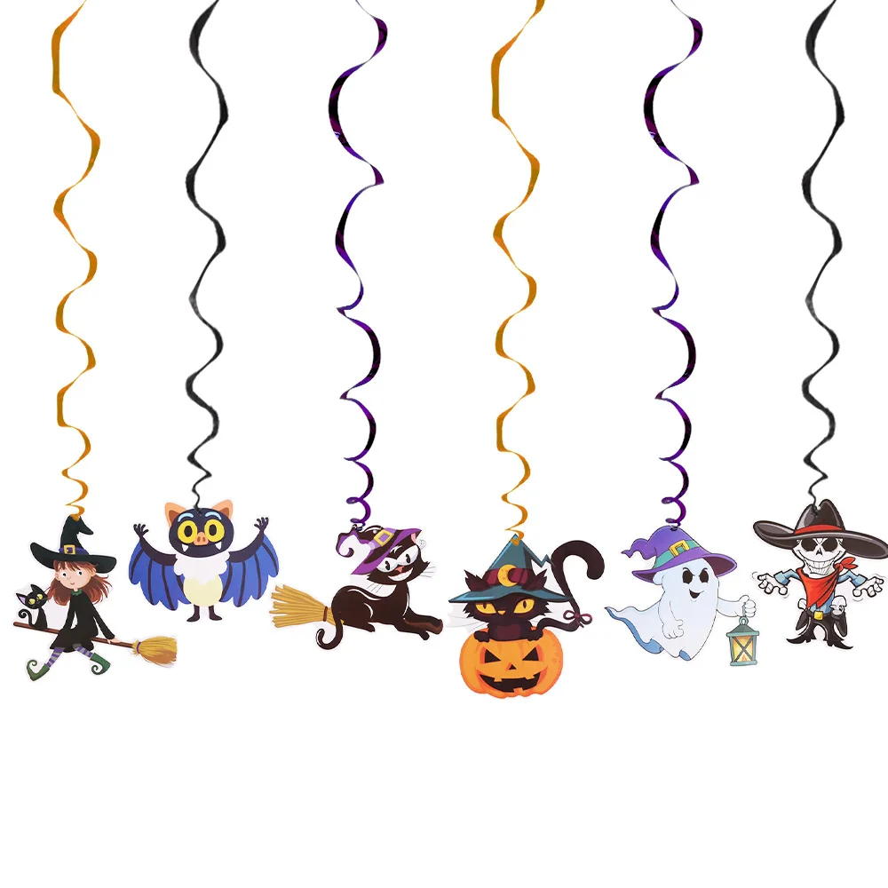 6 шт./компл. креативные спиральные украшения для Хэллоуина детский сад школа