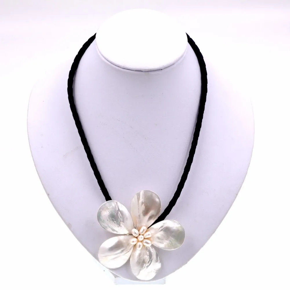 Ожерелье с подвеской из натурального пресноводного жемчуга и морского