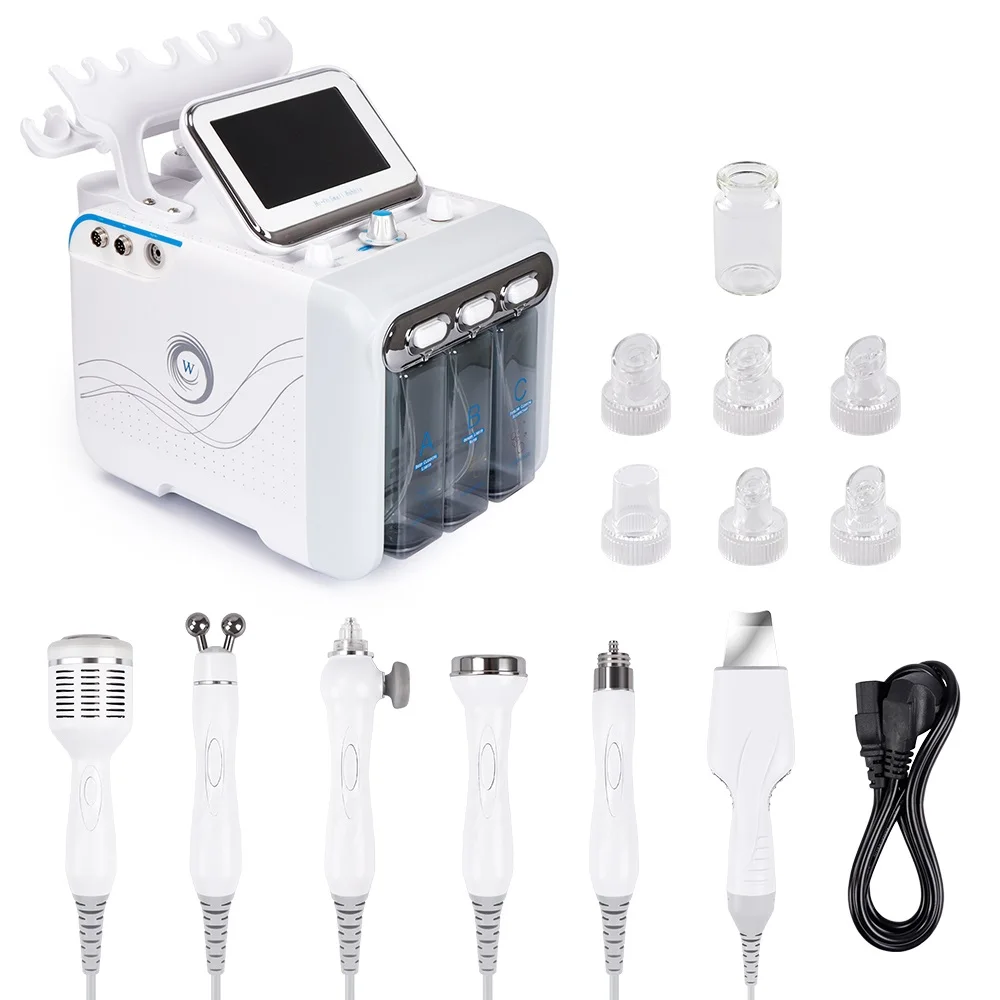 6 In 1 Hydra Facial Machine Skin Diamond Dermabrasion H2O2 Water Oxygen Jet Peel Vacuum Face Cleaning Hydro Beauty Device