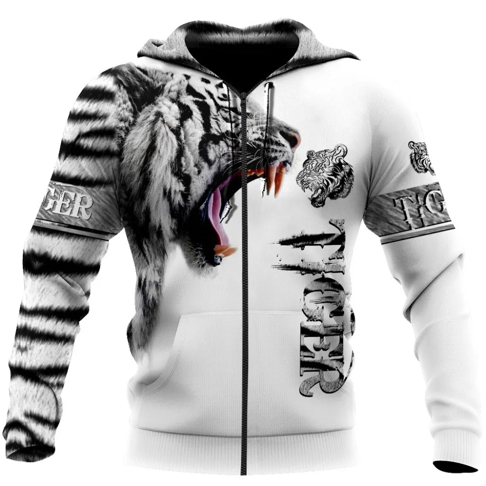 

Brand Fashion Autumn Hoodies Premium Tiger Skin 3D Printed Mens Sweatshirt Unisex Zip Pullover Casual Jacket
