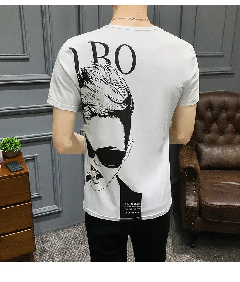 Летняя Новинка, футболка с персональным принтом, Camiseta Hombre, Клубные вечерние футболки, Hombre, Hombre, Manga Corta, корейский топ, короткая футболка