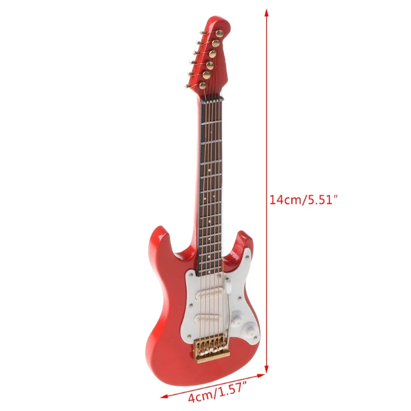 14cm mini elektrische gitarre modell miniatur guitarra replik musical instrument dekorative ornamente geschenk mit fall stehen free global shipping