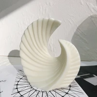 irregular stripe pillar taper curl plaster resin mold aesthetic ribbed geometric silicone candle mold for home decor