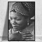 Черно-белая портретная Картина на холсте Maya Angelou, Картина на холсте, картина на стену, картина для украшения гостиной
