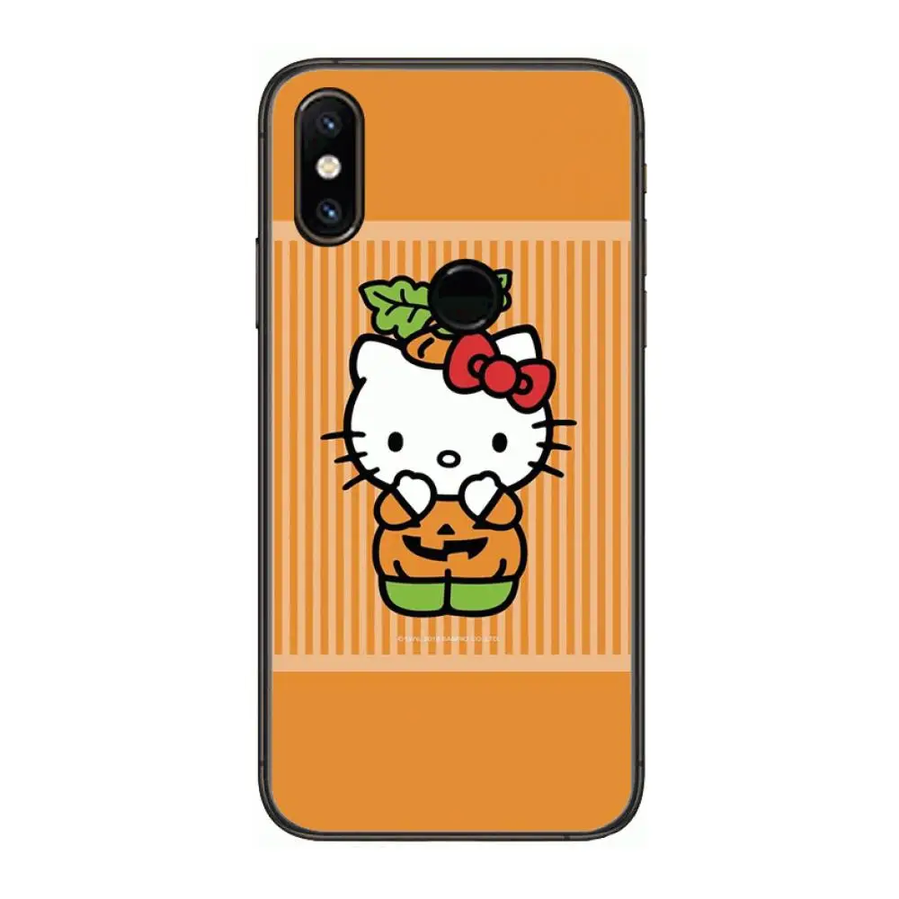 

Cute cartoon cat hello ketty Pet cat Phone Case For xiaomi M2 C3 X3 F2 Lite NFC 6 5 x Poco k30 Pro Anime Black Cover Silicone B