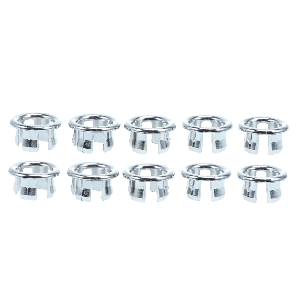 

10pcs Kitchen Bathroom Basin Trim Bath Sink Hole Round Overflow Drain Cap Cover Overflow Ring (Hollow Ring)
