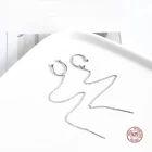 LKO Настоящее серебро 925 пробы, геометрические длинные серьги-цепочки, манжеты для элегантных женщин, серьги-гвоздики, украшения для вечеринок, модные аксессуары