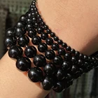 Натуральный черный Агат Оникс Камень Бисер Круглый для изготовления ювелирных изделий Diy браслет аксессуары для детей в возрасте от 4 до 14 лет мм 15