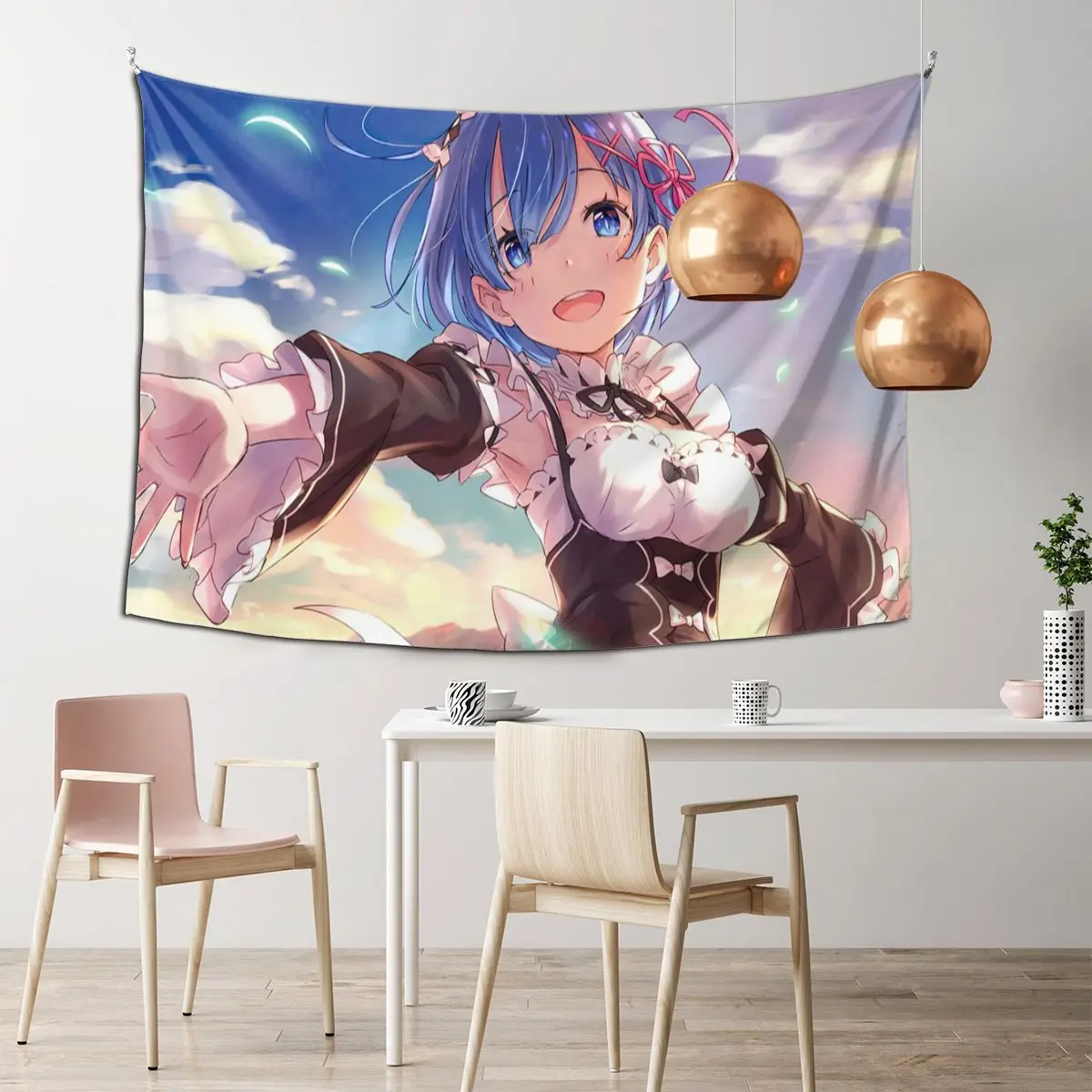 

Re Zero Starting Life in Another World Tapestry Rem Wall Arts Decor Bedroom Hanging Cloth Background Covering Aesthetic Blanket