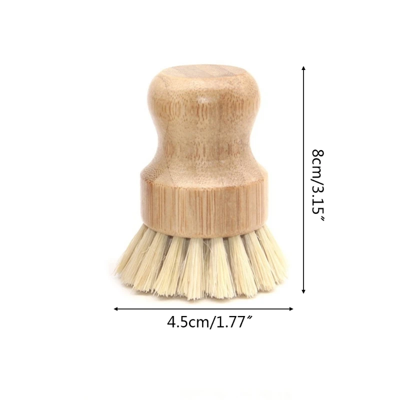 

39XB Light Bamboo Scrub Brush Kitchen Cleans Pan/Vegetable/Dishes/Wok Scrub Brush Dishes for Kitchen/Bathroom Made Bamboo