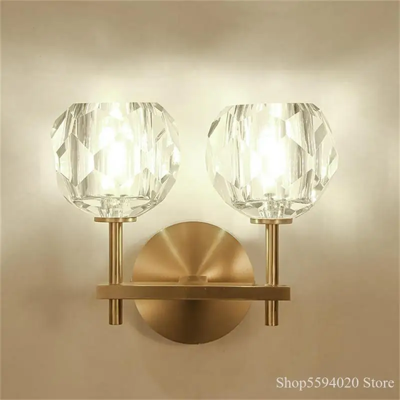 Современная светодиодная Хрустальная настенная лампа в стиле ретро K9 золотистый