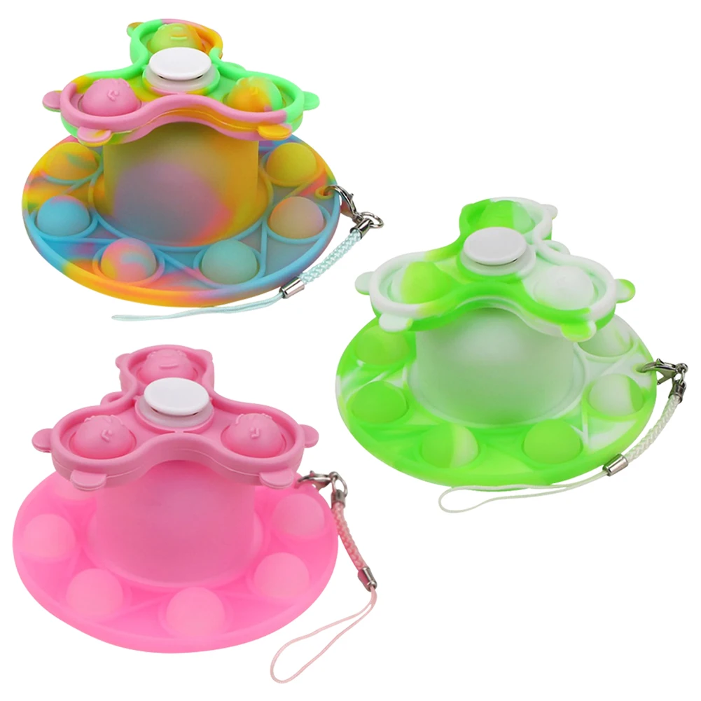 

Anti-Stress Night Light Push Bubble Spinner Decompression Press Gyros Kid Adult Rotary Fingertip Squeeze Sensory Toy